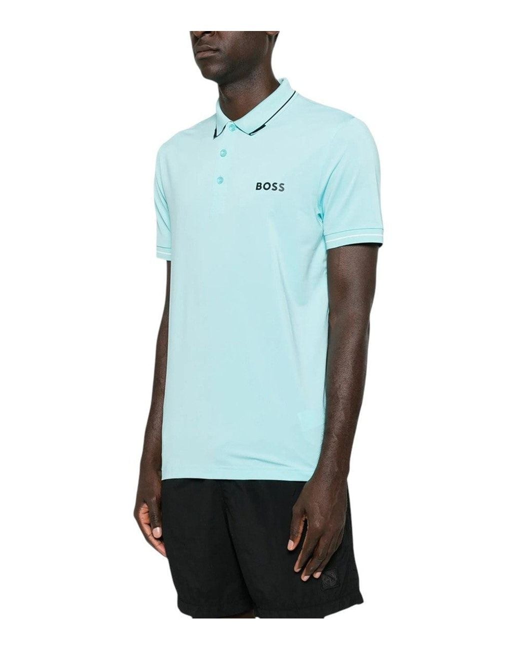 Boss Blue Light Shirt Collar Polo for men