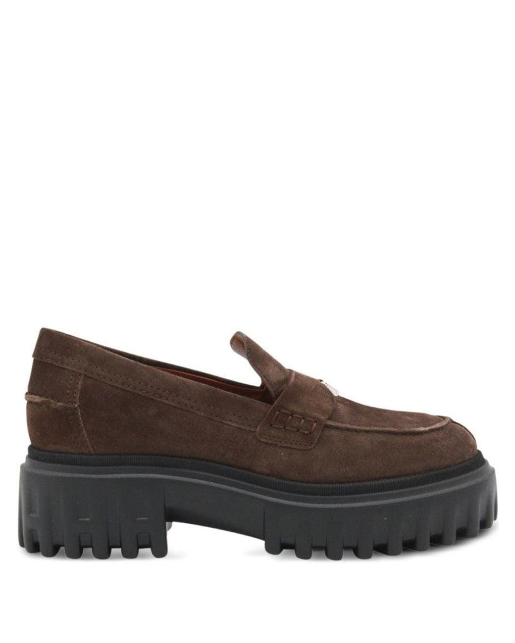 Hogan Brown Solid Loafers