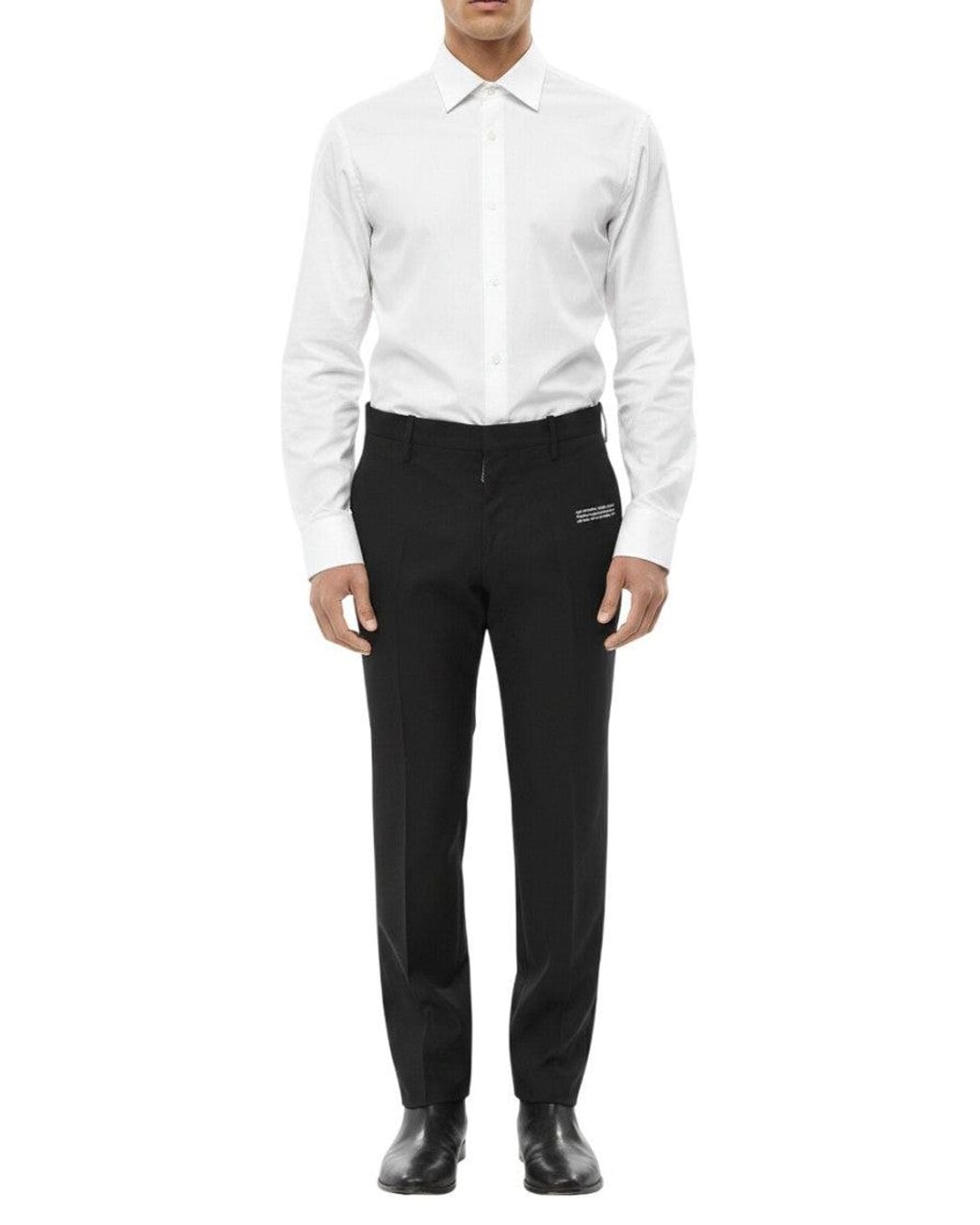 Off-White c/o Virgil Abloh Black Tailored Printed Trousers for men