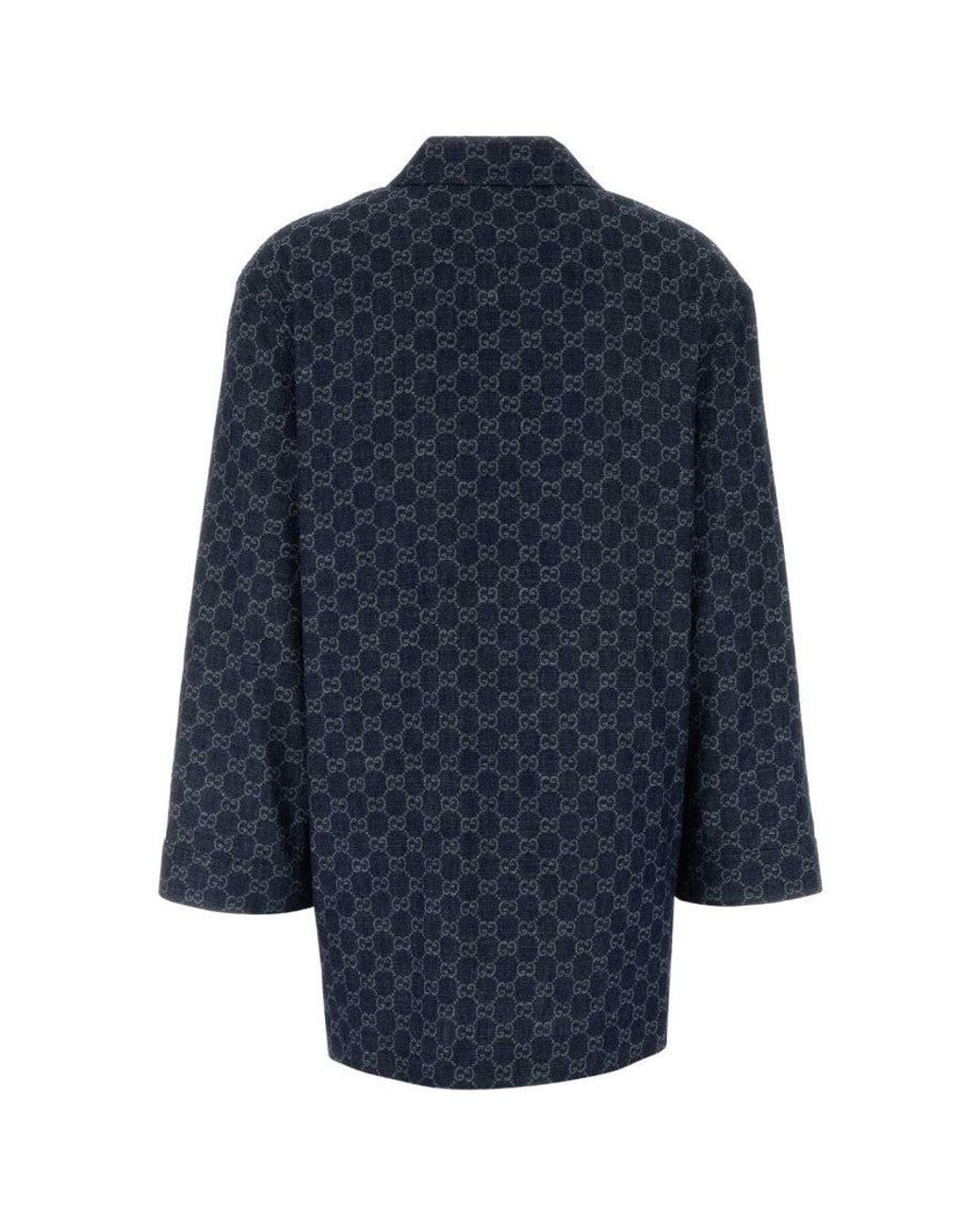 Gucci Blue Regular Logo Shirt