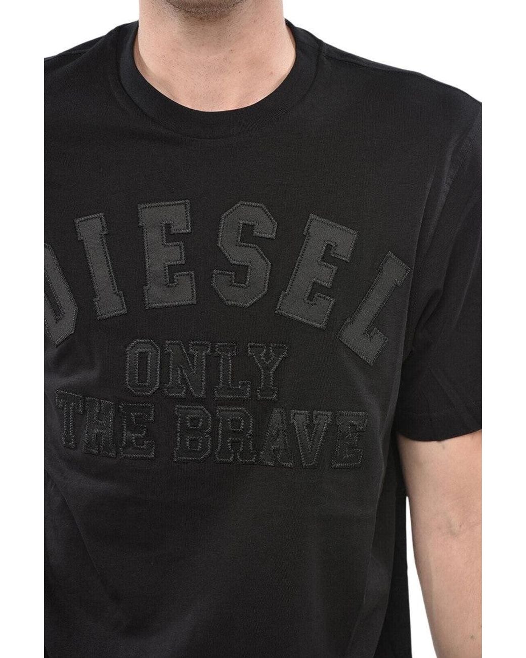 DIESEL Black Crew Neck T-Shirt for men
