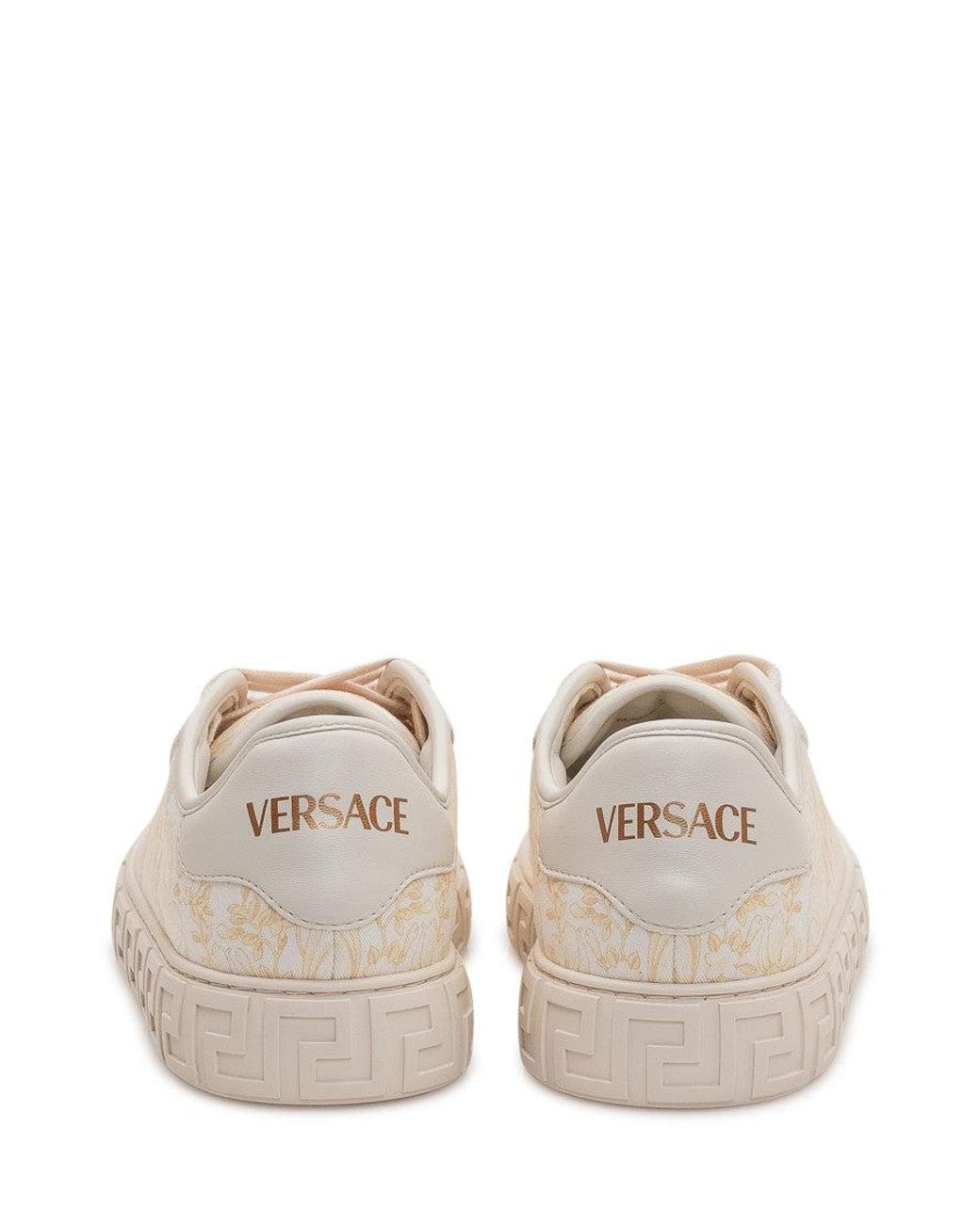 Versace White Baroque Style Sneakers