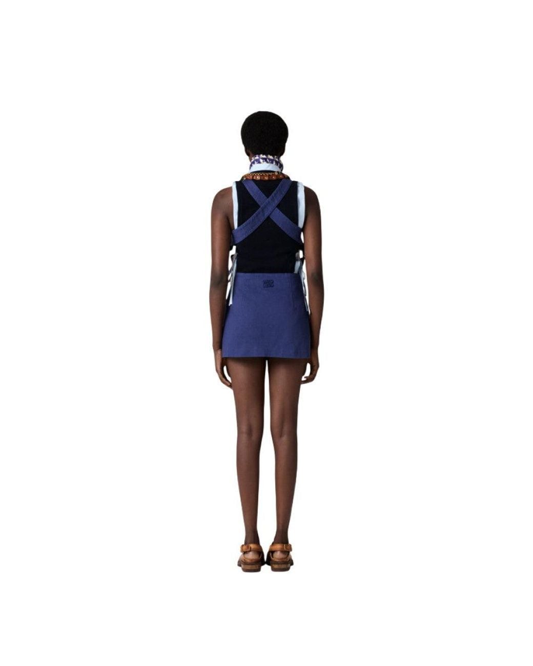 Miu Miu Blue V Neck Mini Dress