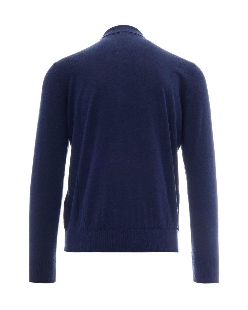 Eleventy Blue Shirt Collar Polo for men