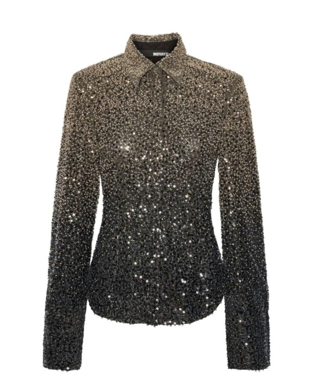 ROTATE BIRGER CHRISTENSEN Black Slim Embellished Shirt