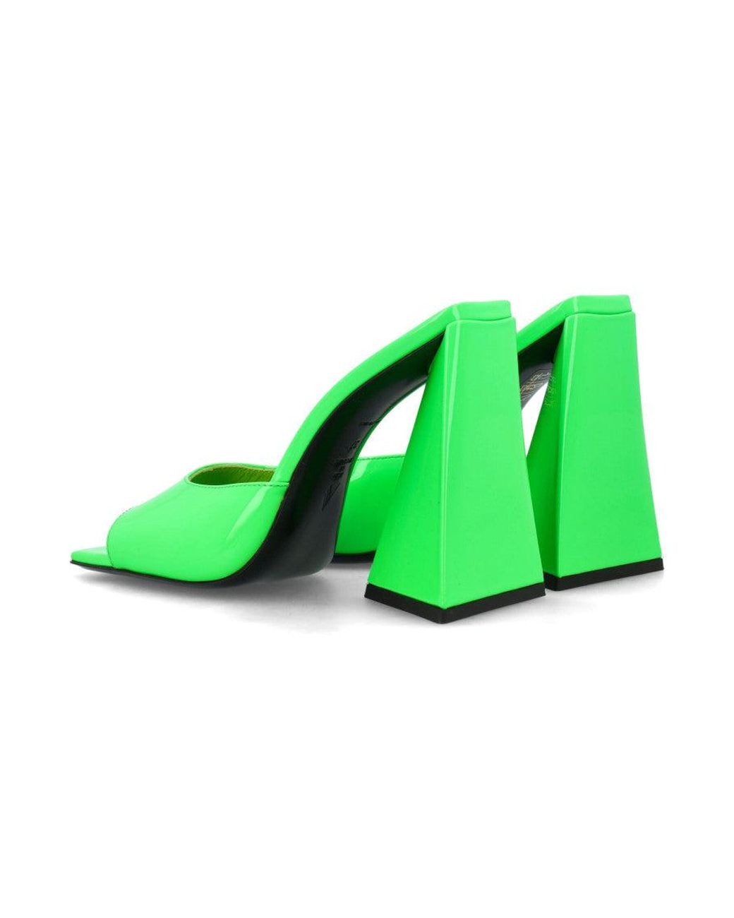The Attico Green Solid Mules