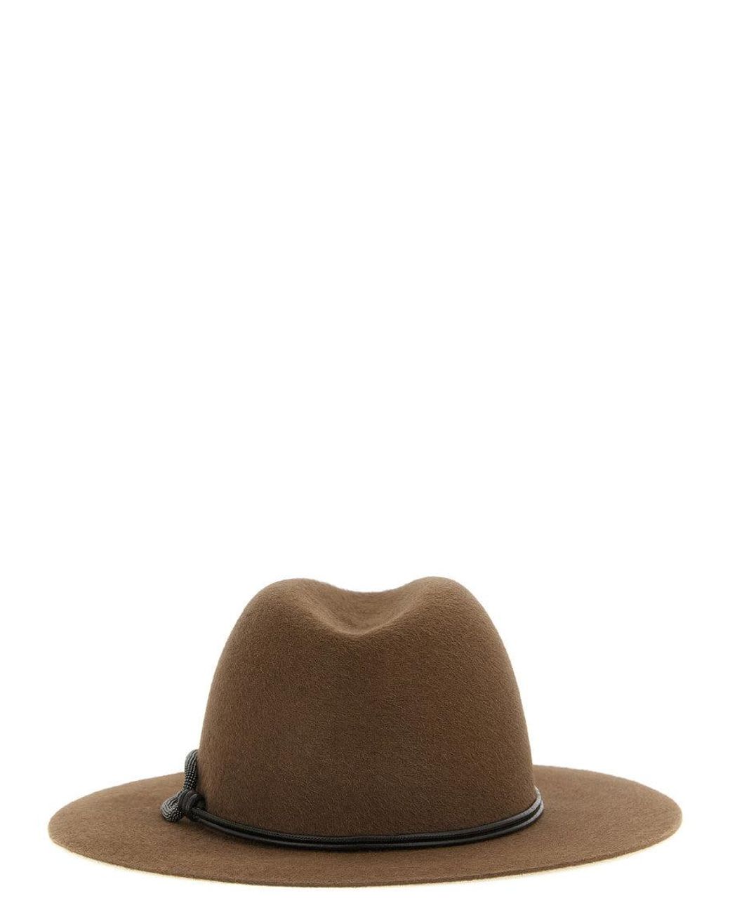 Brunello Cucinelli Brown 'Monile' Hat