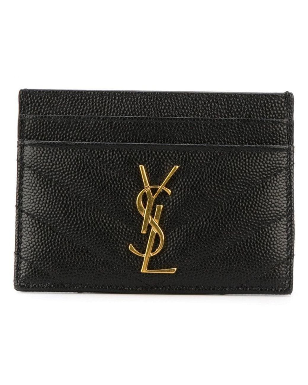 Saint Laurent Black Textured Card Holder
