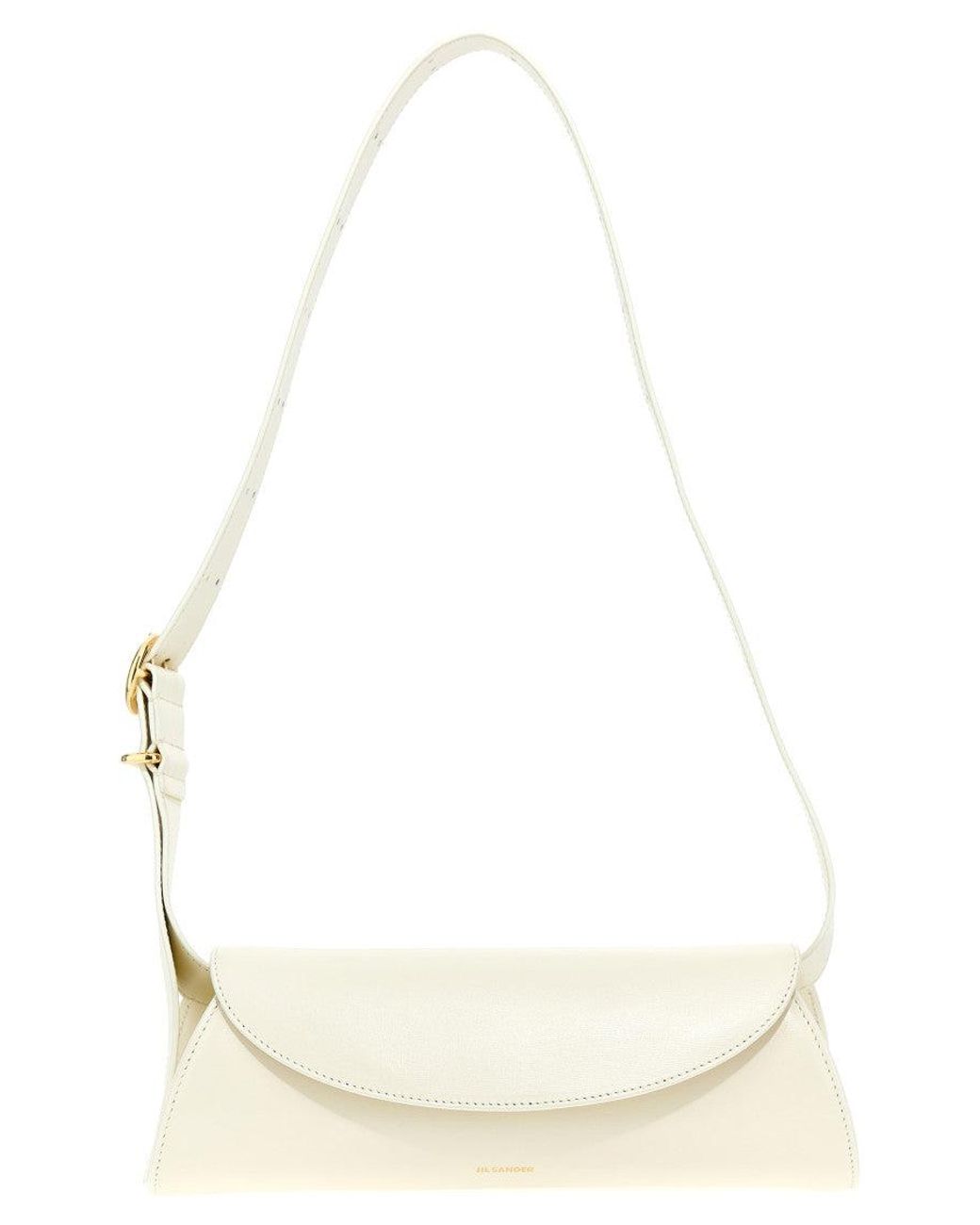Jil Sander White Cannolo Small Shoulder Bag