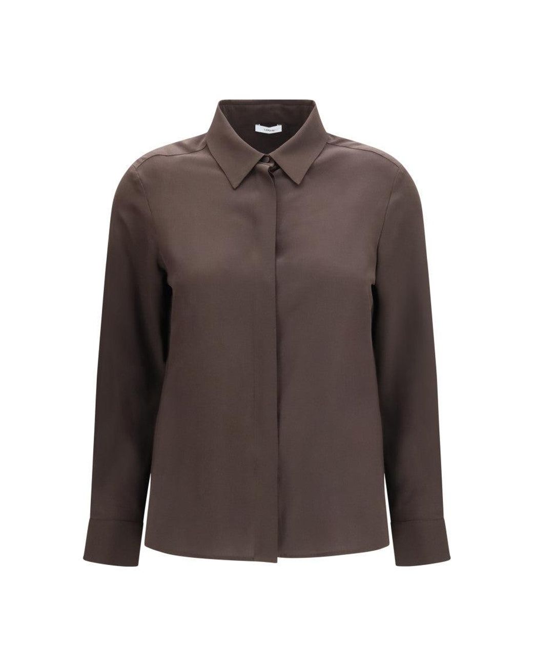 Lardini Brown Straight Solid Shirt