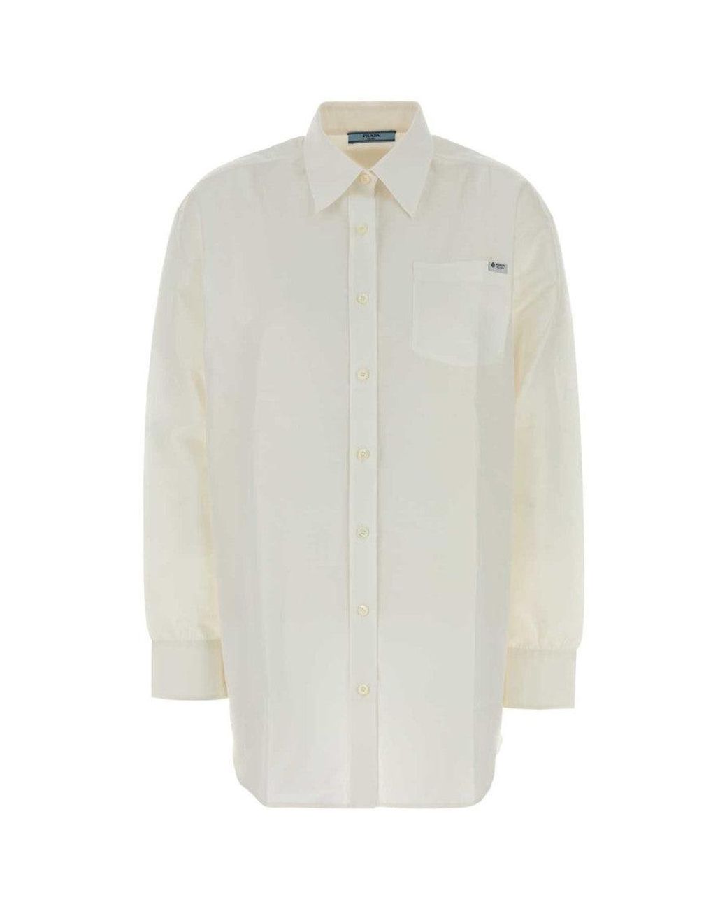Prada White Relaxed Solid Shirt