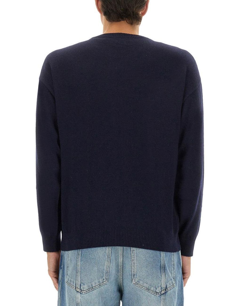 Moschino Blue Moschino Wool And Cashmere Blend Sweater for men