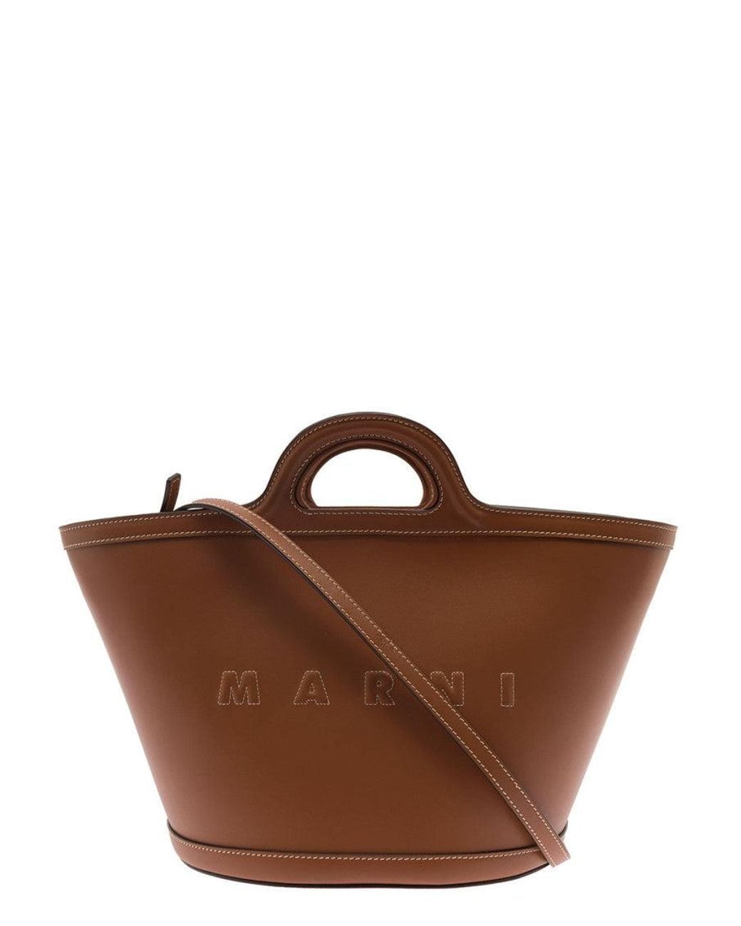 Marni Brown Tropicalia Small Satchel Bag