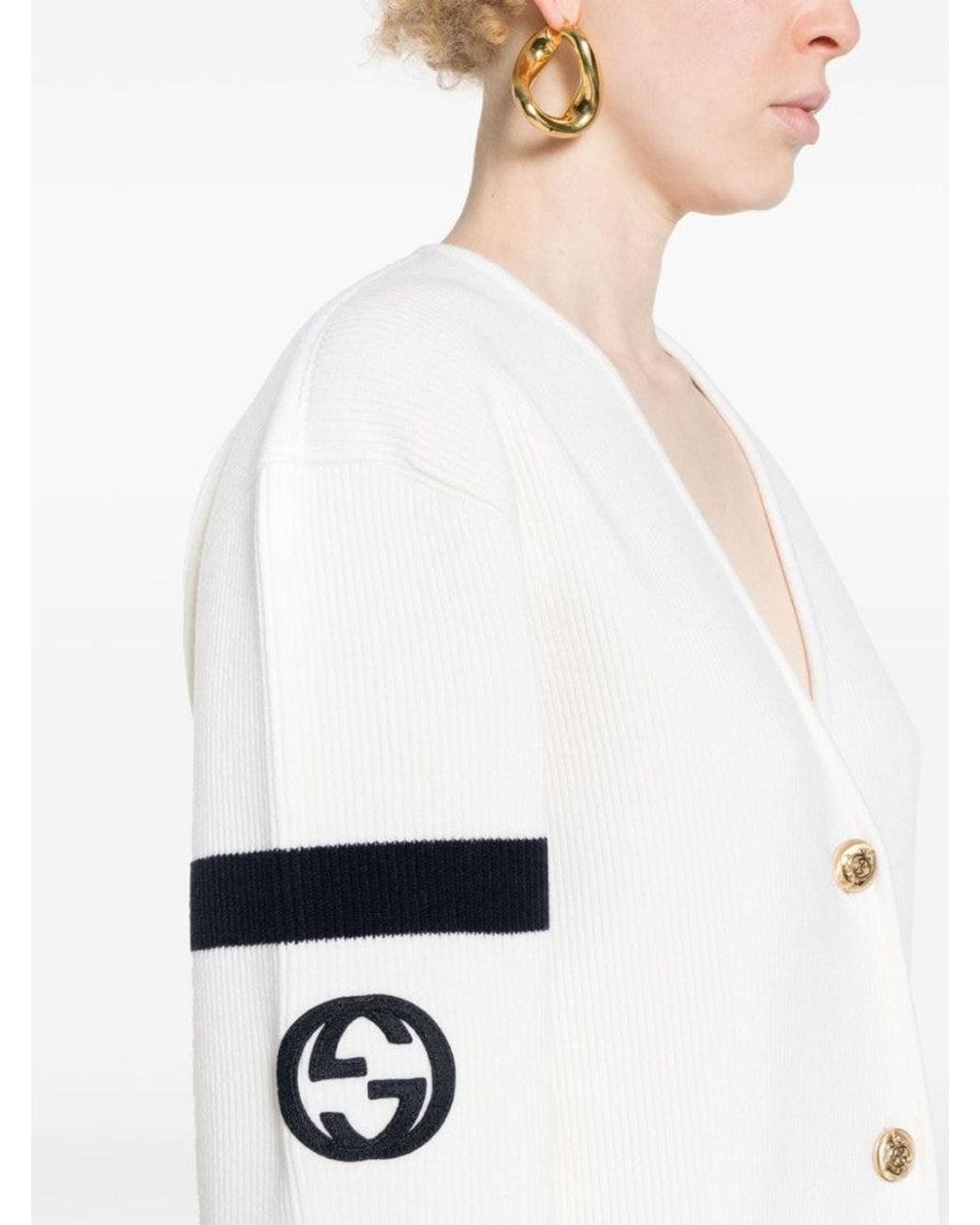 Gucci White Wool Cardigan
