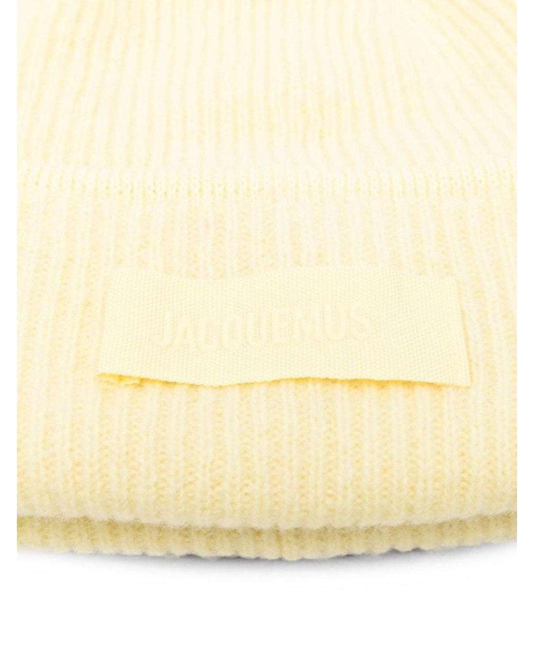 Jacquemus Yellow Lemon Knitted Beanie Cap