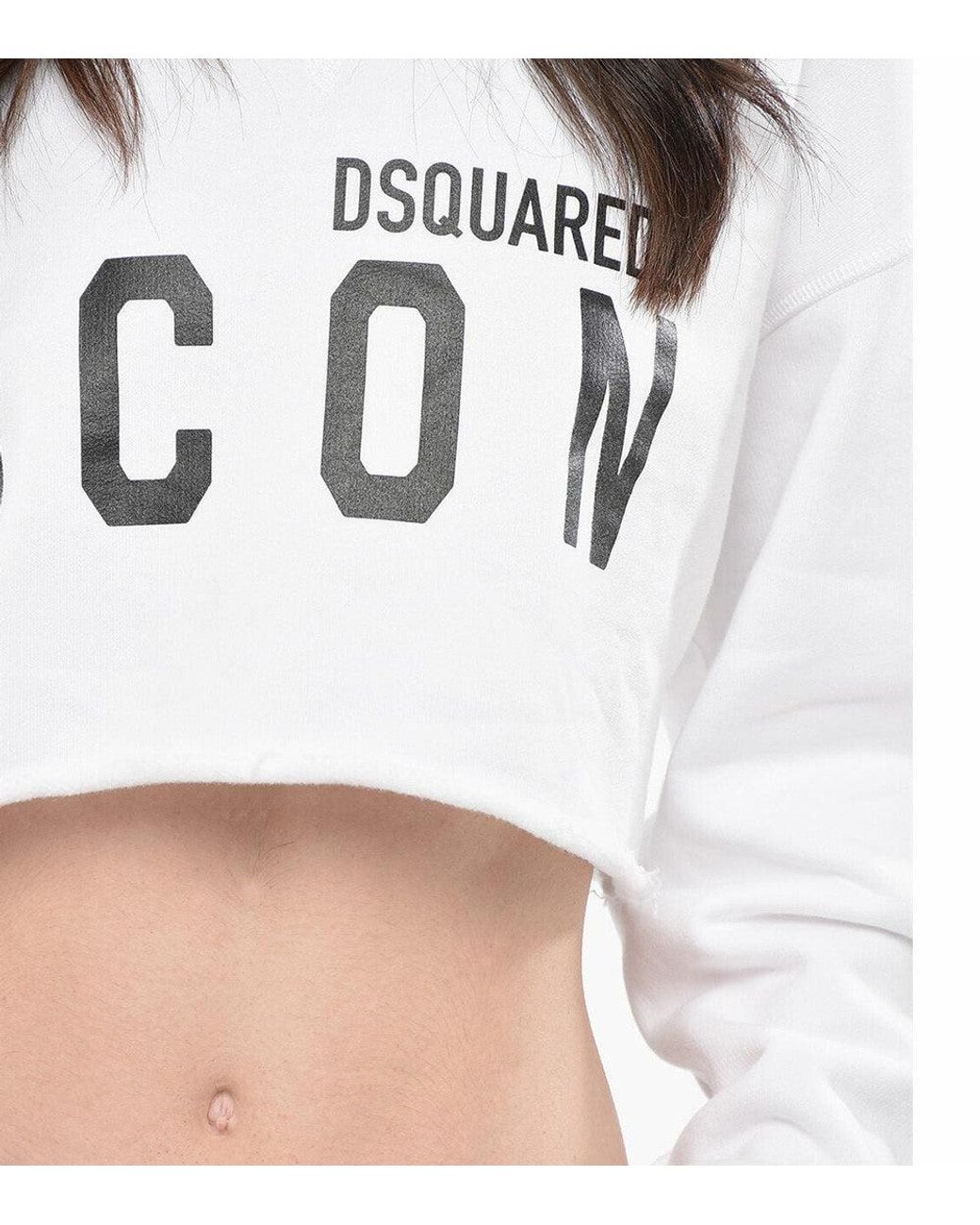 DSquared² White Graphic Crew Neck Sweatshirt