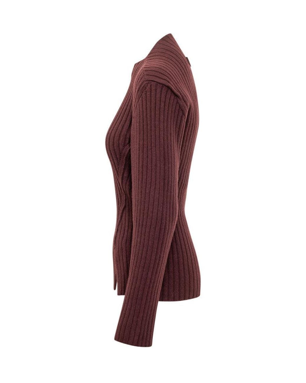 Victoria Beckham Purple Knitted Mock Collar Sweater