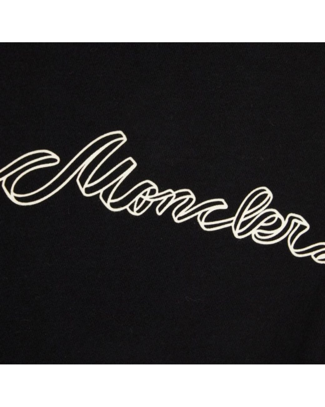 Moncler Black Crew Neck Logo T-Shirt