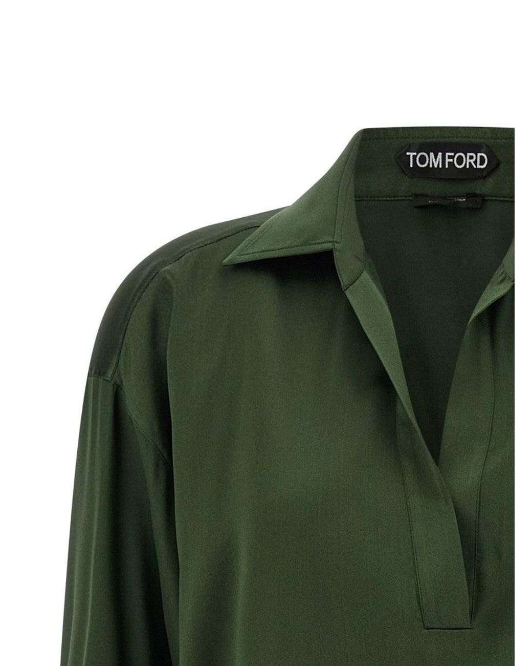 Tom Ford Green Silk Polo Shirt