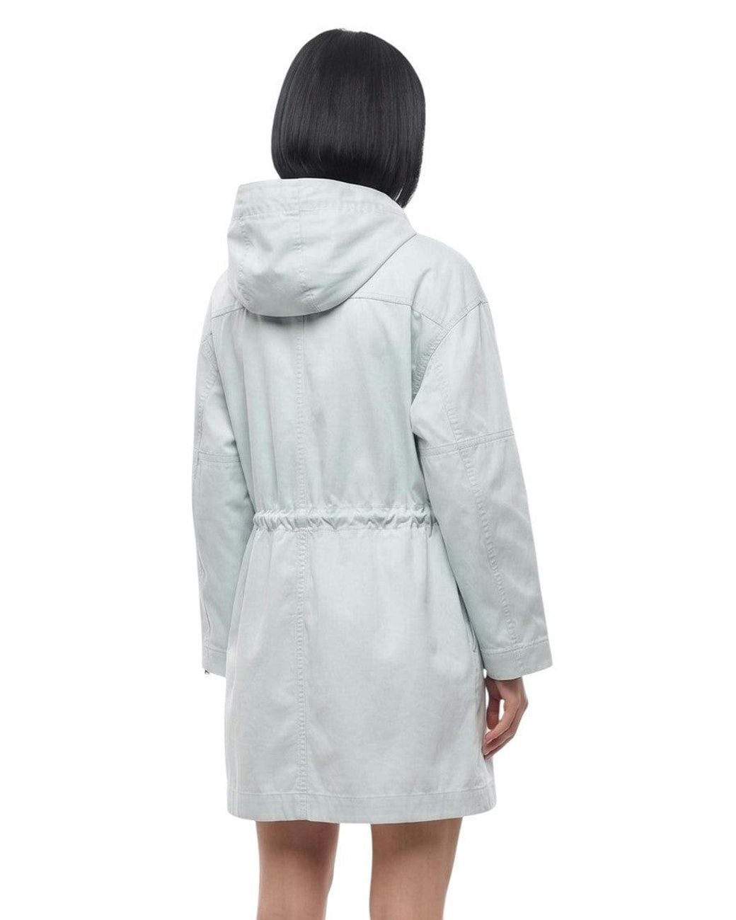 Stella McCartney Gray Solid Hood Trench Coat
