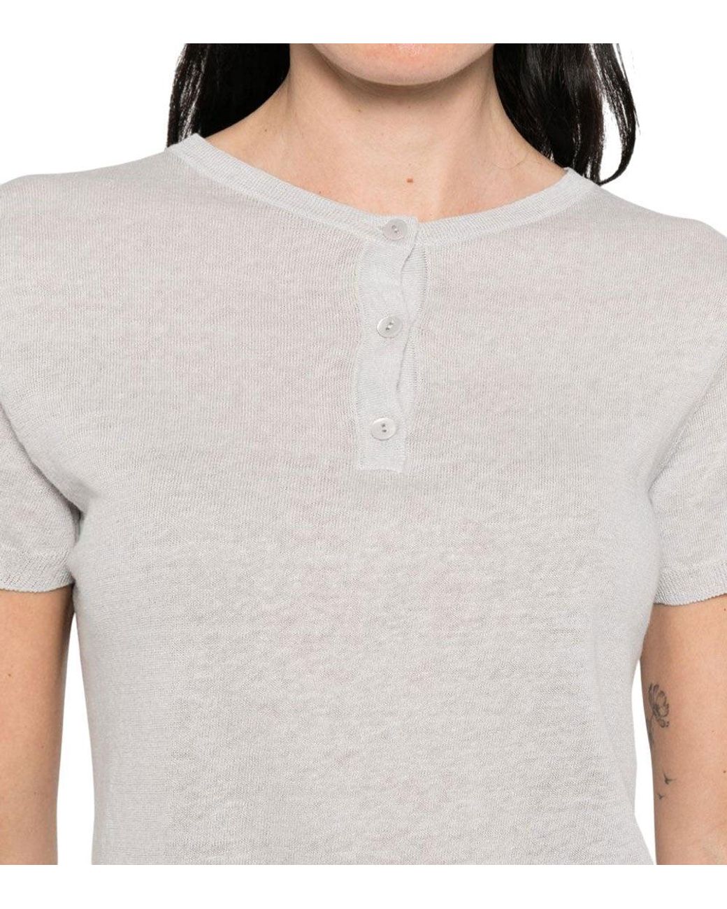 Base London White Solid Henley T-Shirt