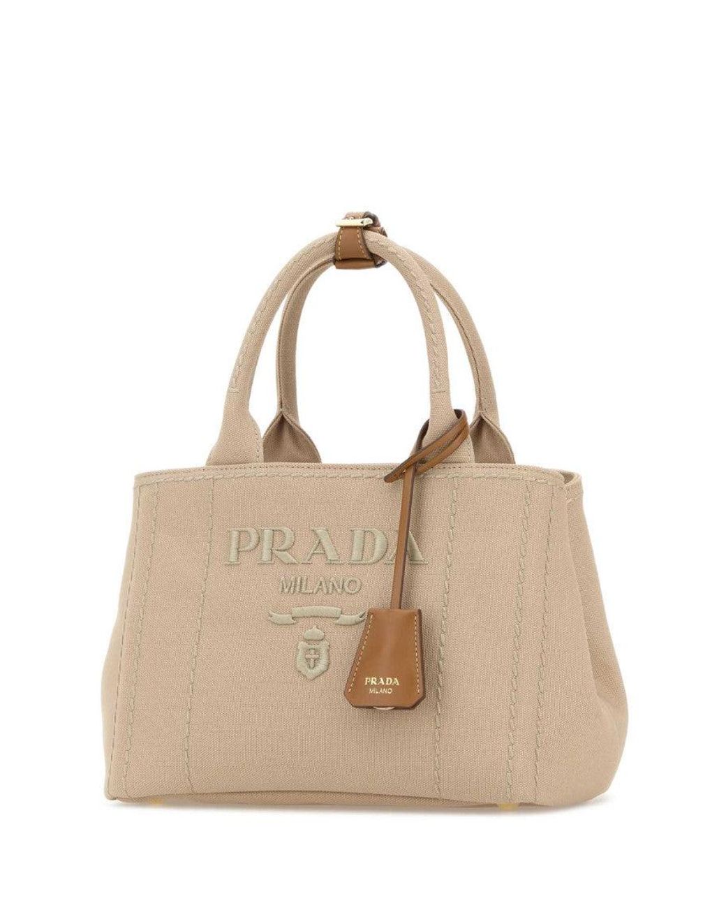 Prada Natural Cord Jardinière Small Satchel