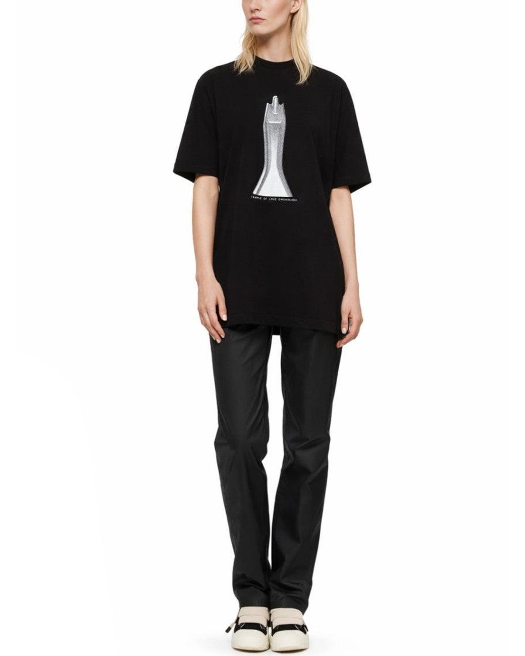 Rick Owens Black T-Shirt Jumbo Ss Cotton T-Shirts