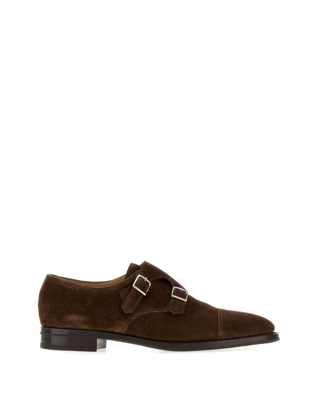 John Lobb Brown Suede Dress Shoes for men