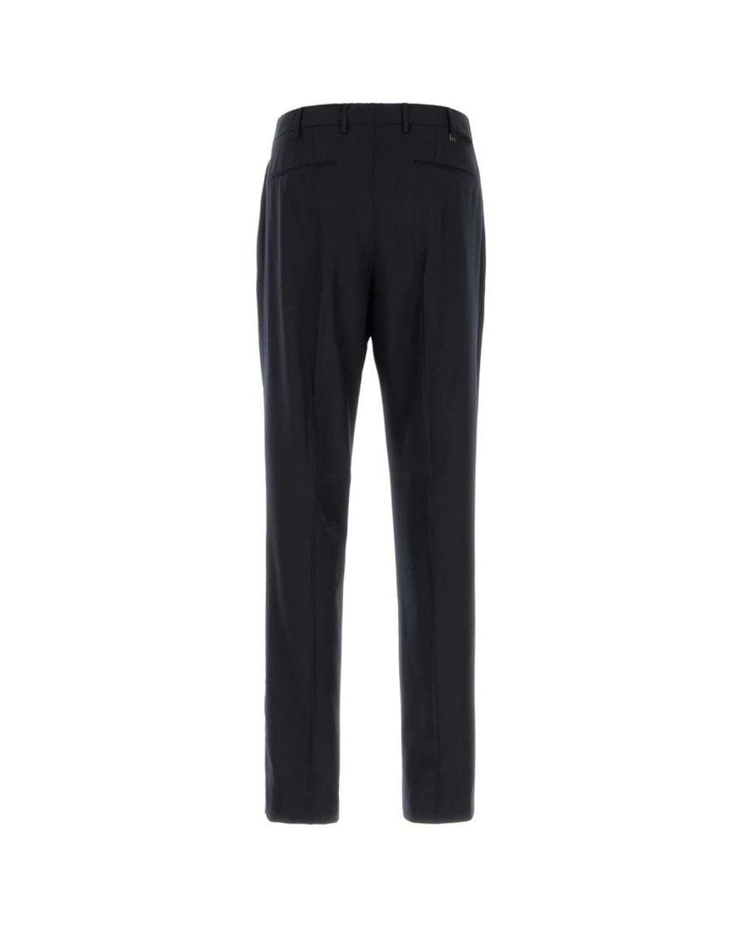 PT Torino Black Dark Pleated Trousers for men