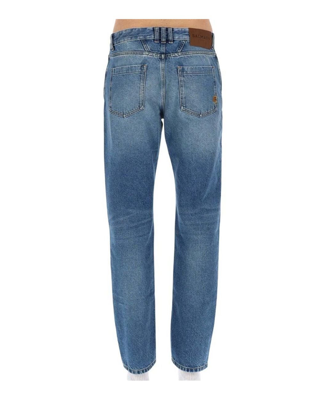 Balmain Blue Mid Rise Jeans for men