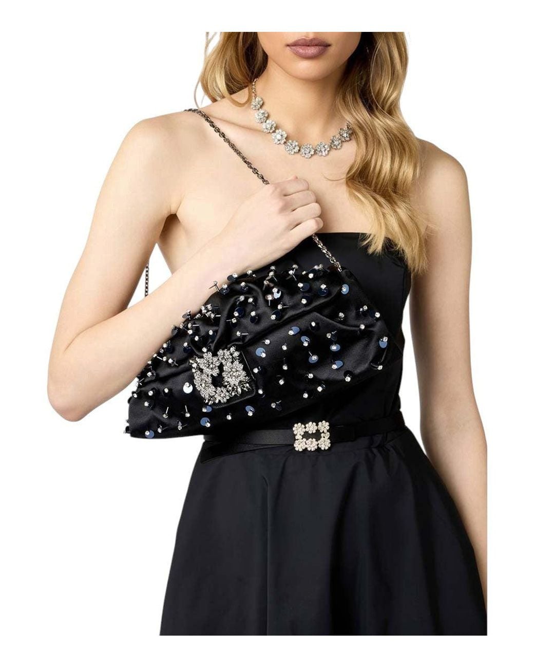 Roger Vivier Black Efflorescence Clutch