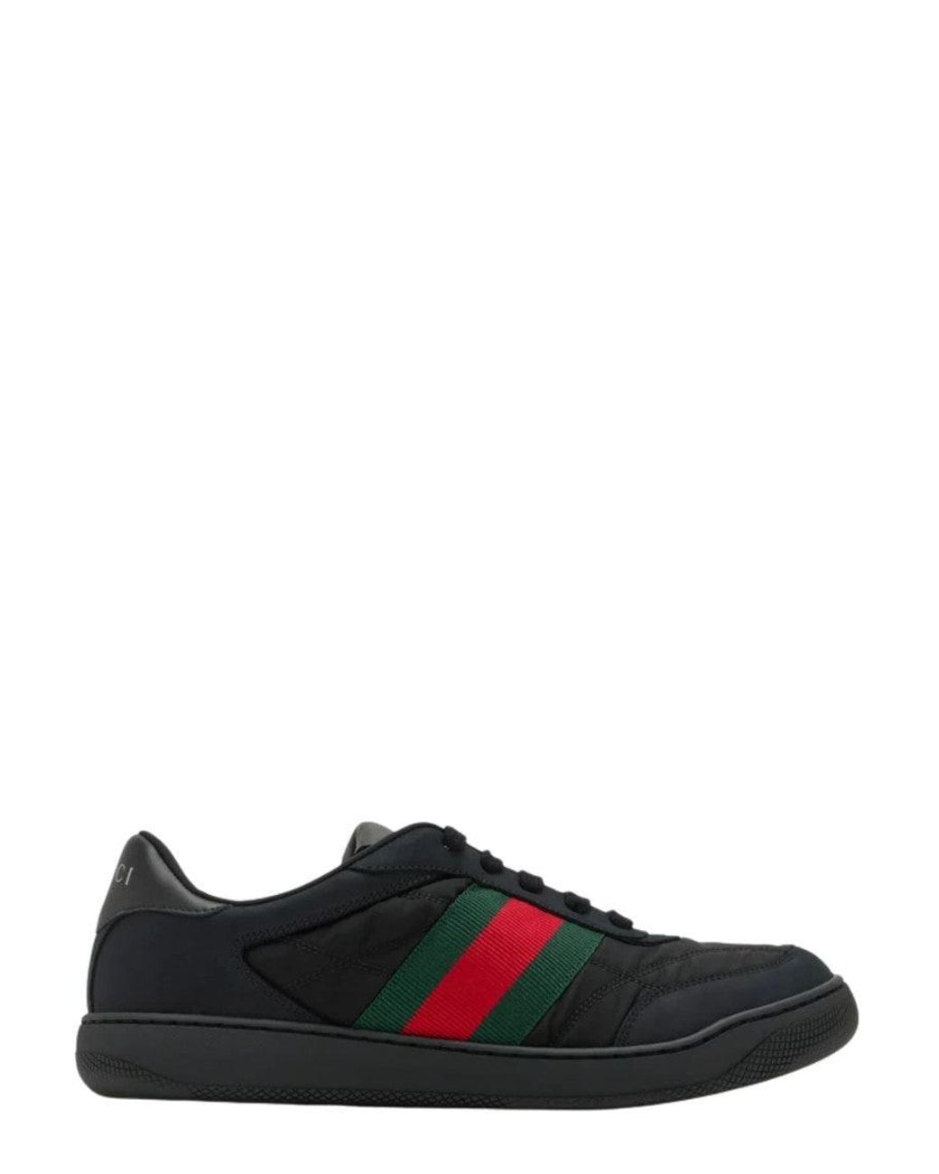 Gucci Black Stripes Screener Sneakers for men
