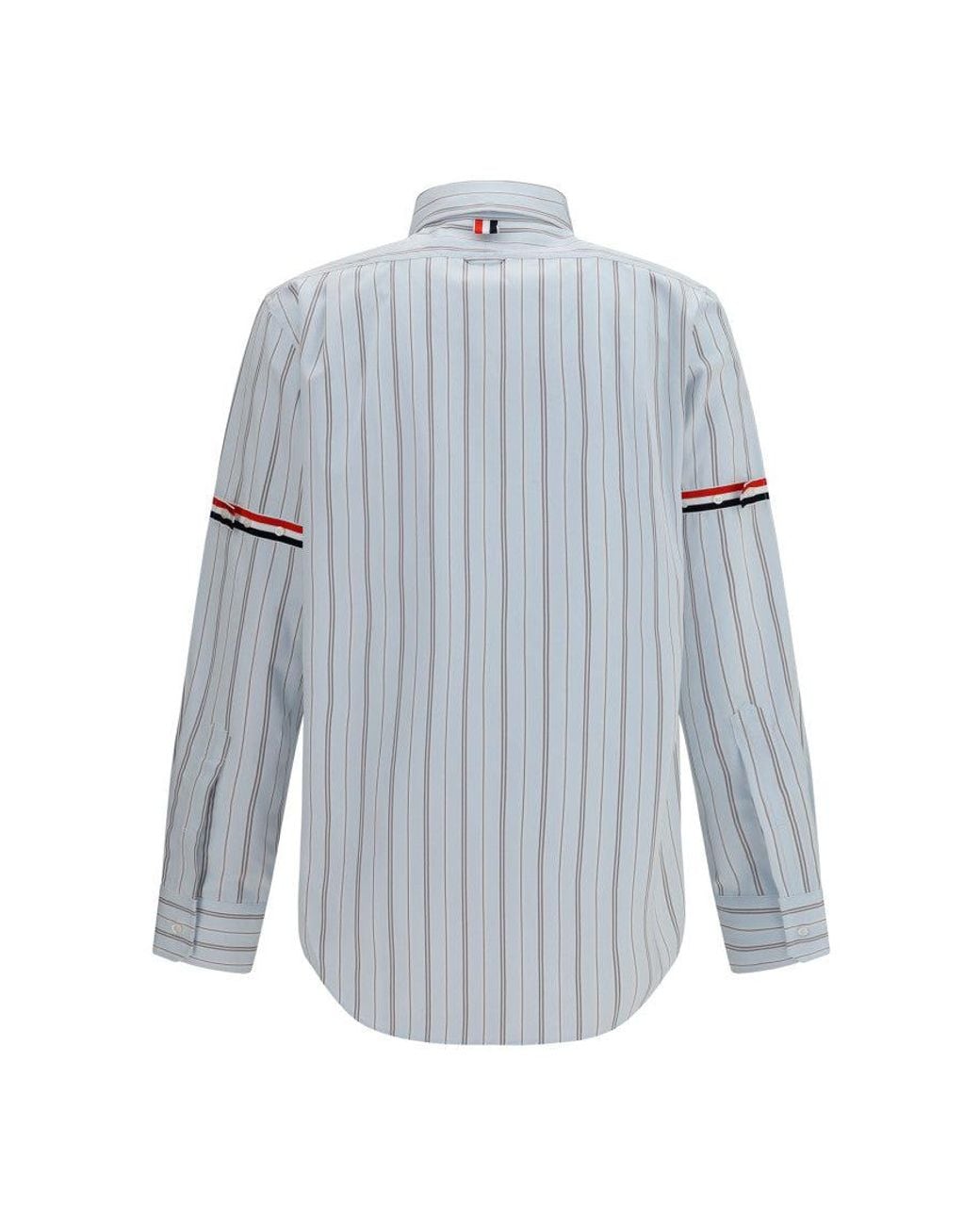 Thom Browne Blue Light Stripes Shirt for men