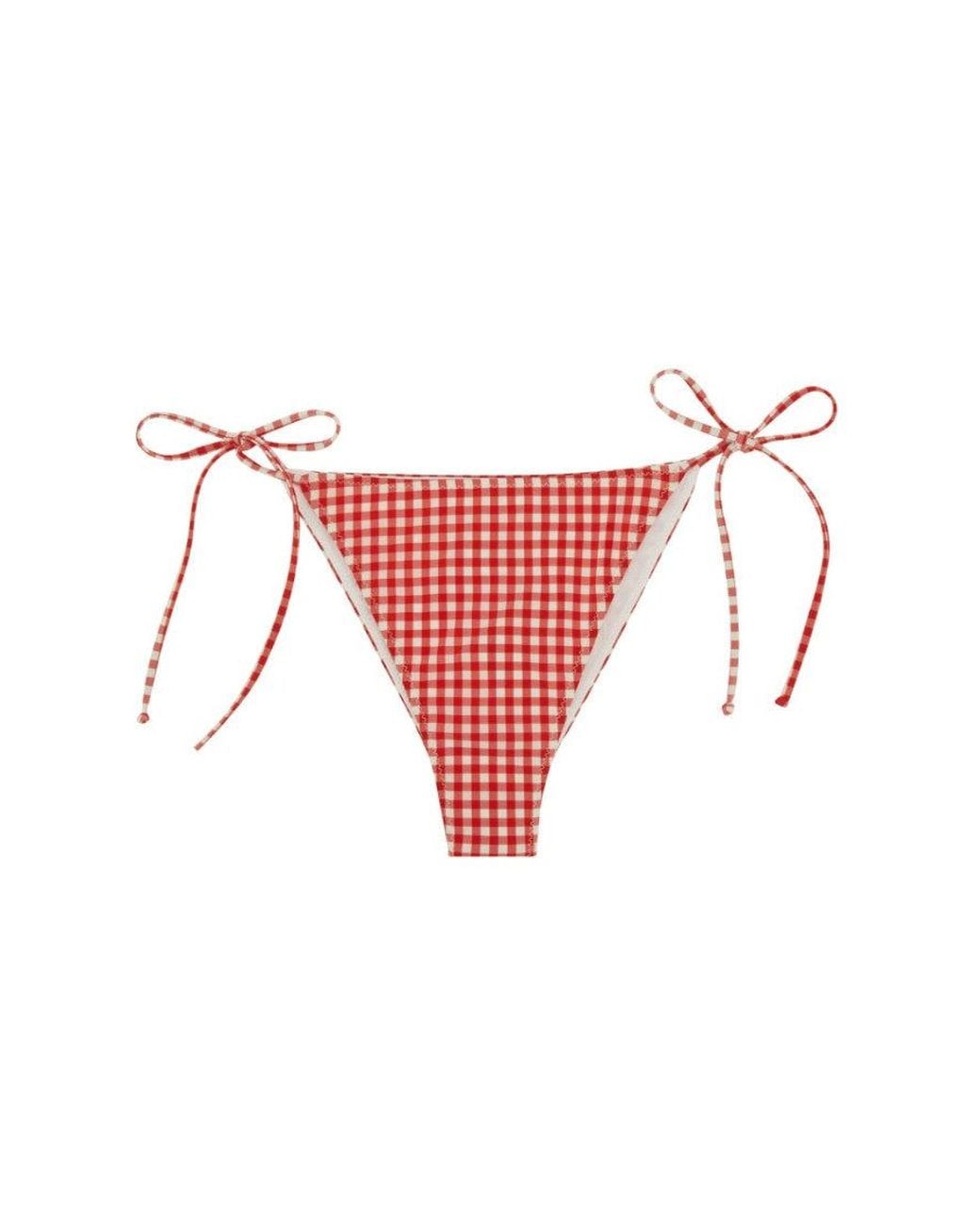Mc2 Saint Barth Pink Gingham Bikini Bottom Swimwear
