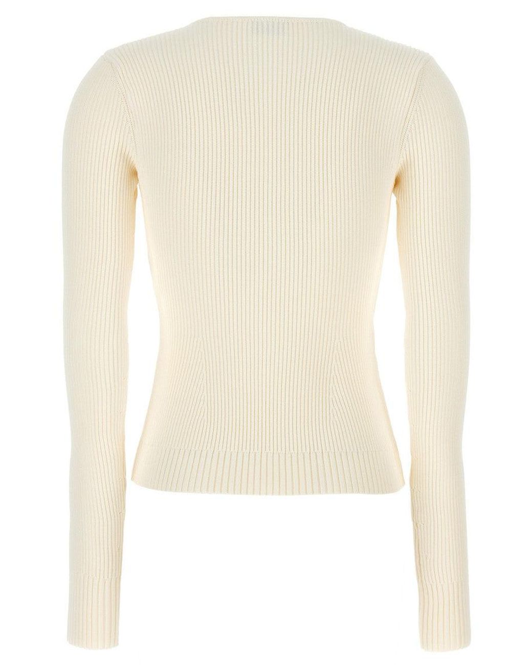 Magda Butrym White Round Neckline Sweater