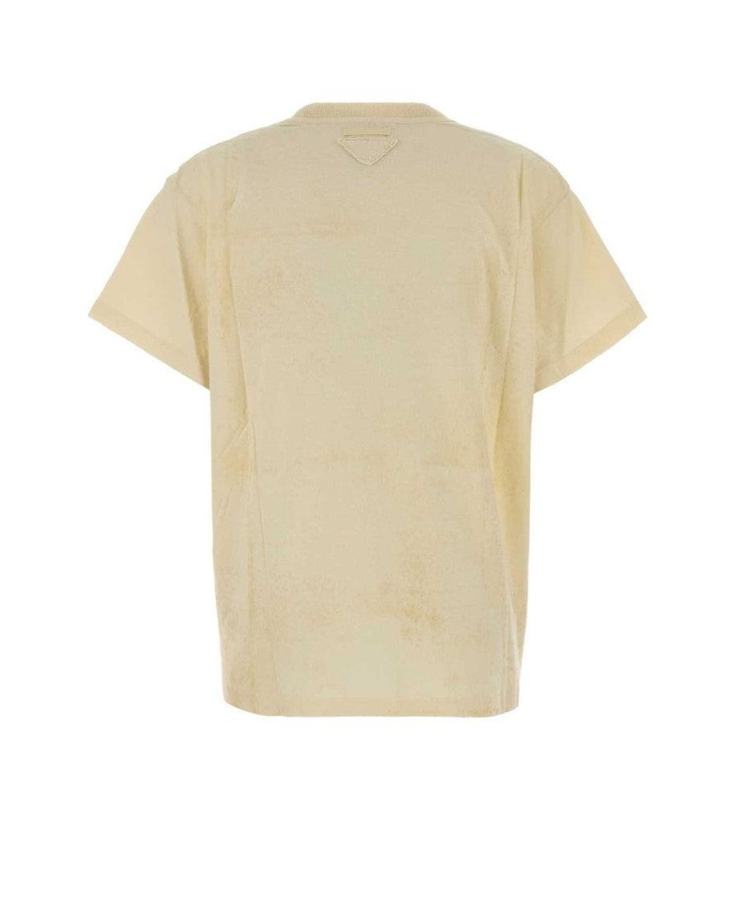 Prada White Graphic Crew Neck T-Shirt