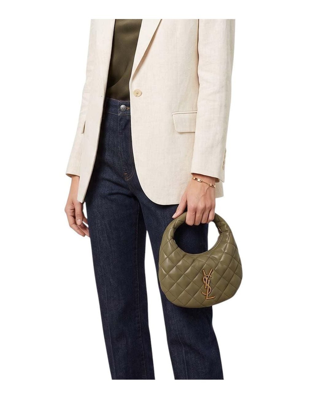 Saint Laurent Green Icarino Small Hobo