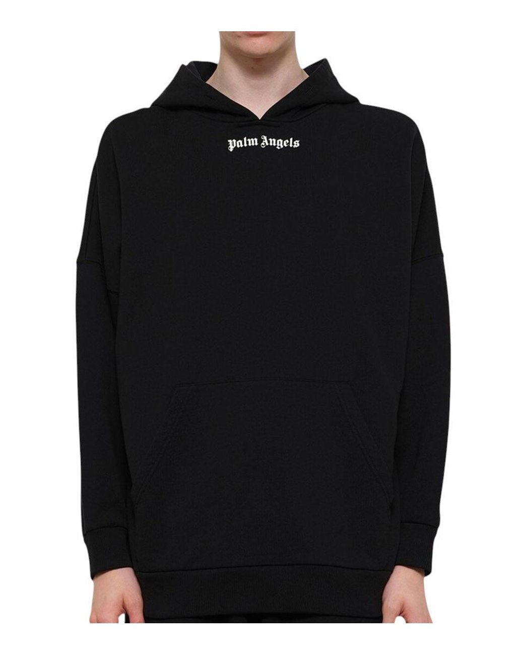 Palm Angels Black Relaxed Logo Hoodie for men