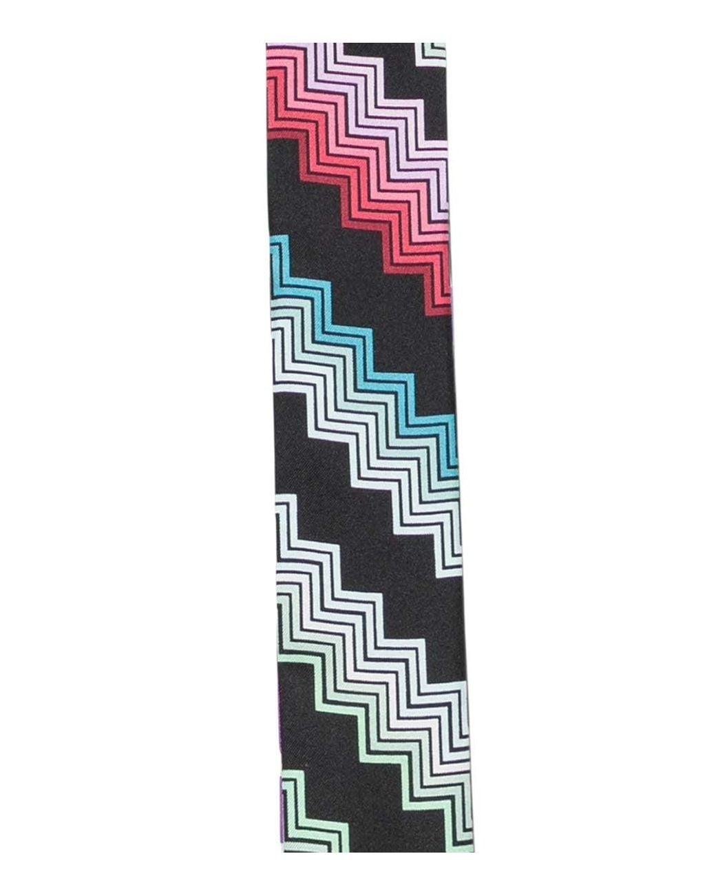 Missoni Blue Zigzag Print Bandana Scarf
