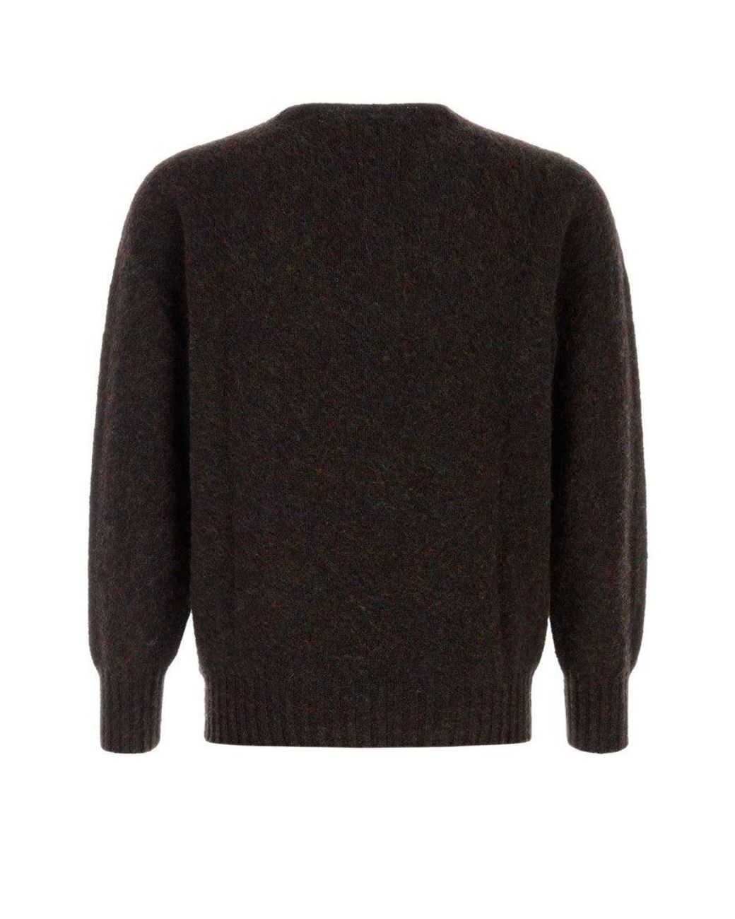 Howlin' By Morrison Black Crewneck Solid Sweater for men