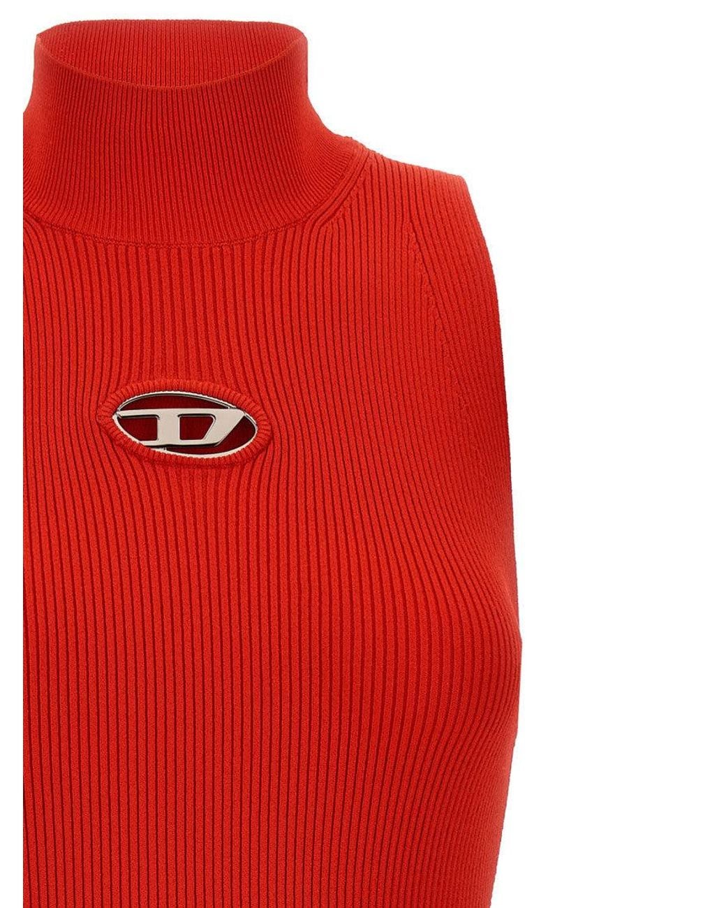 DIESEL Red Sleeveless Logo Dress