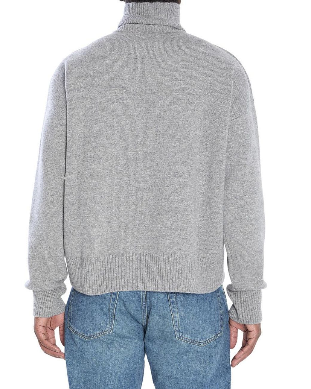 AMI Gray Ami De Coeur Turtleneck for men