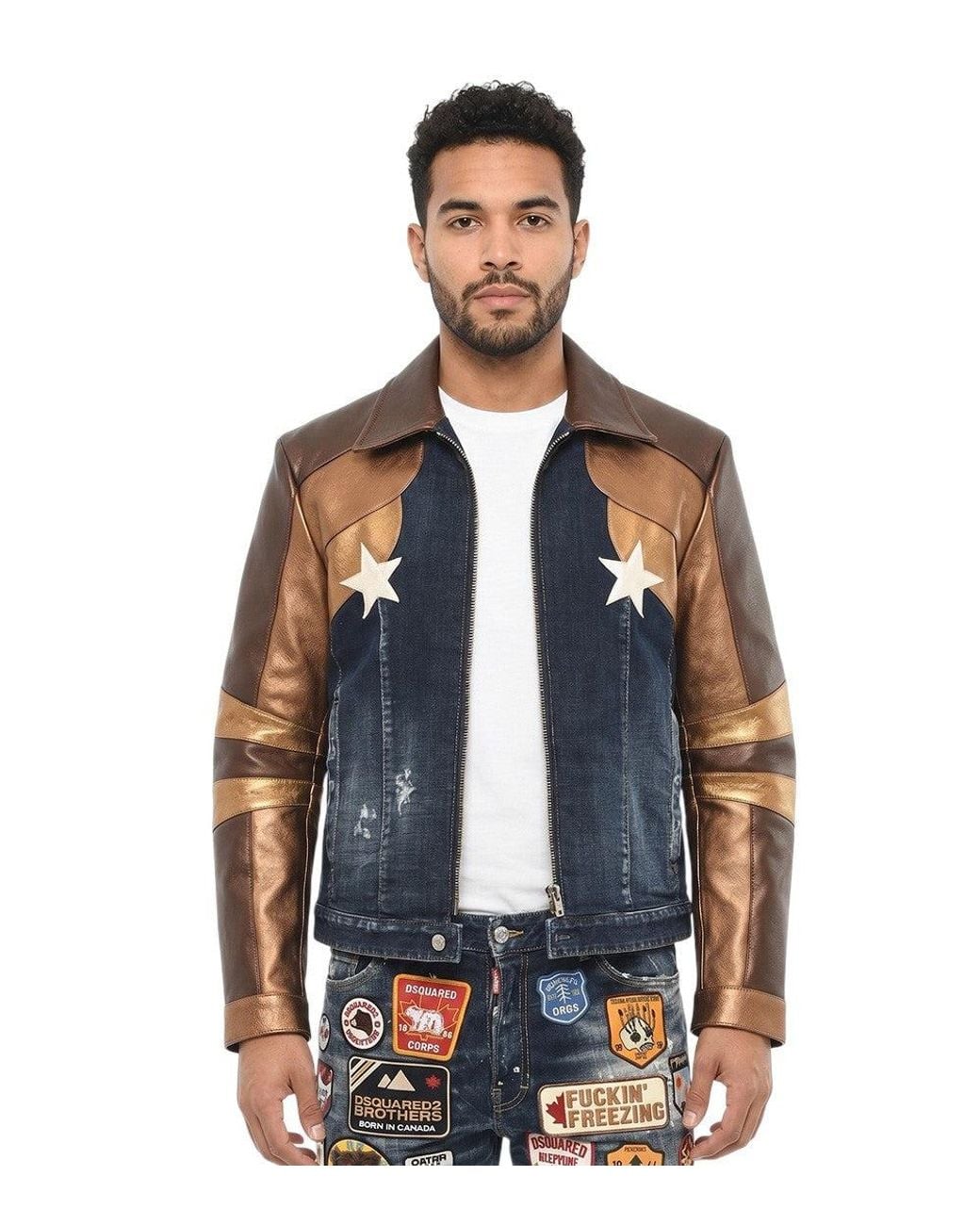 DSquared² Blue Shirt Collar Jacket for men