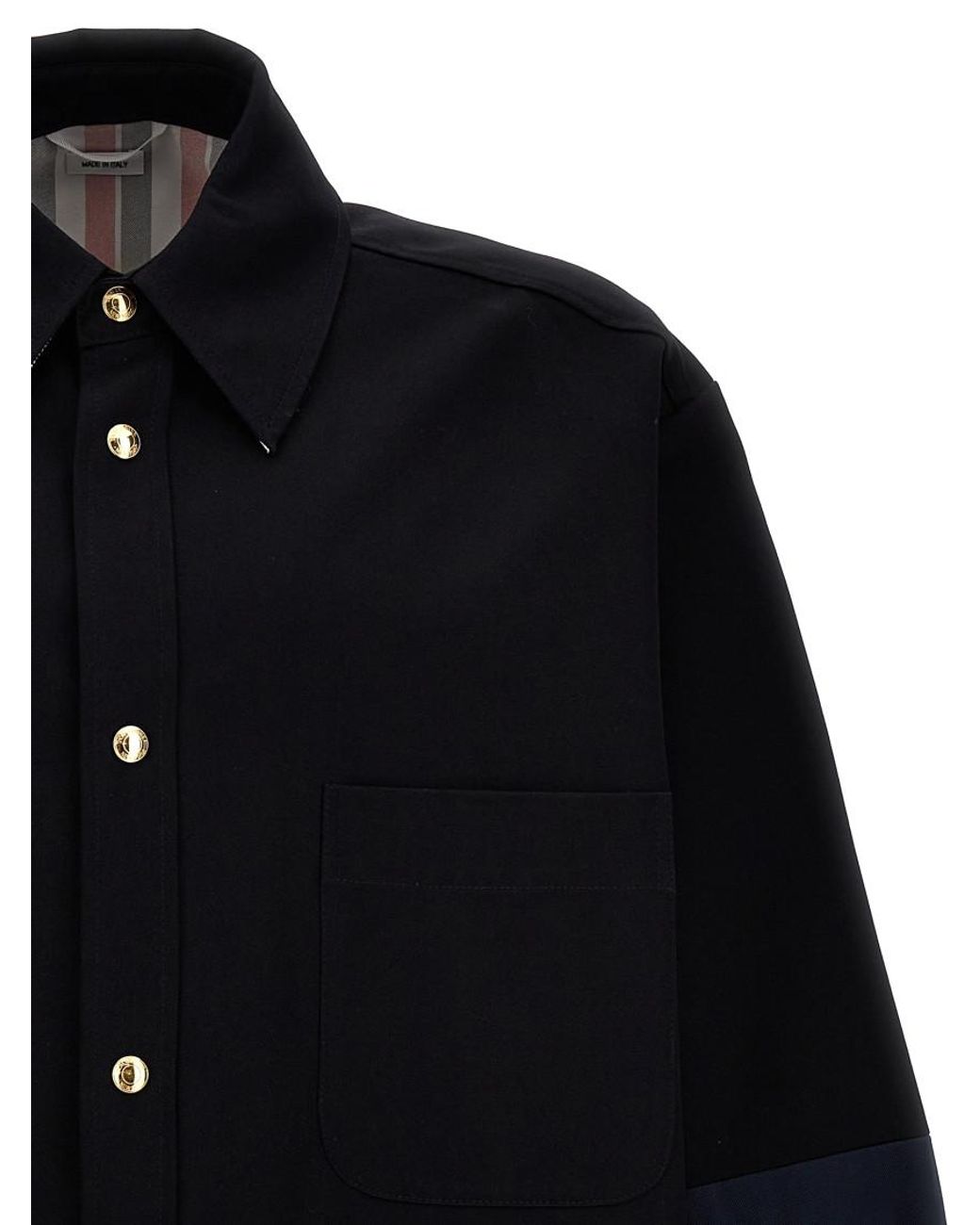 Thom Browne Blue 'Combo Snap' Overshirt for men