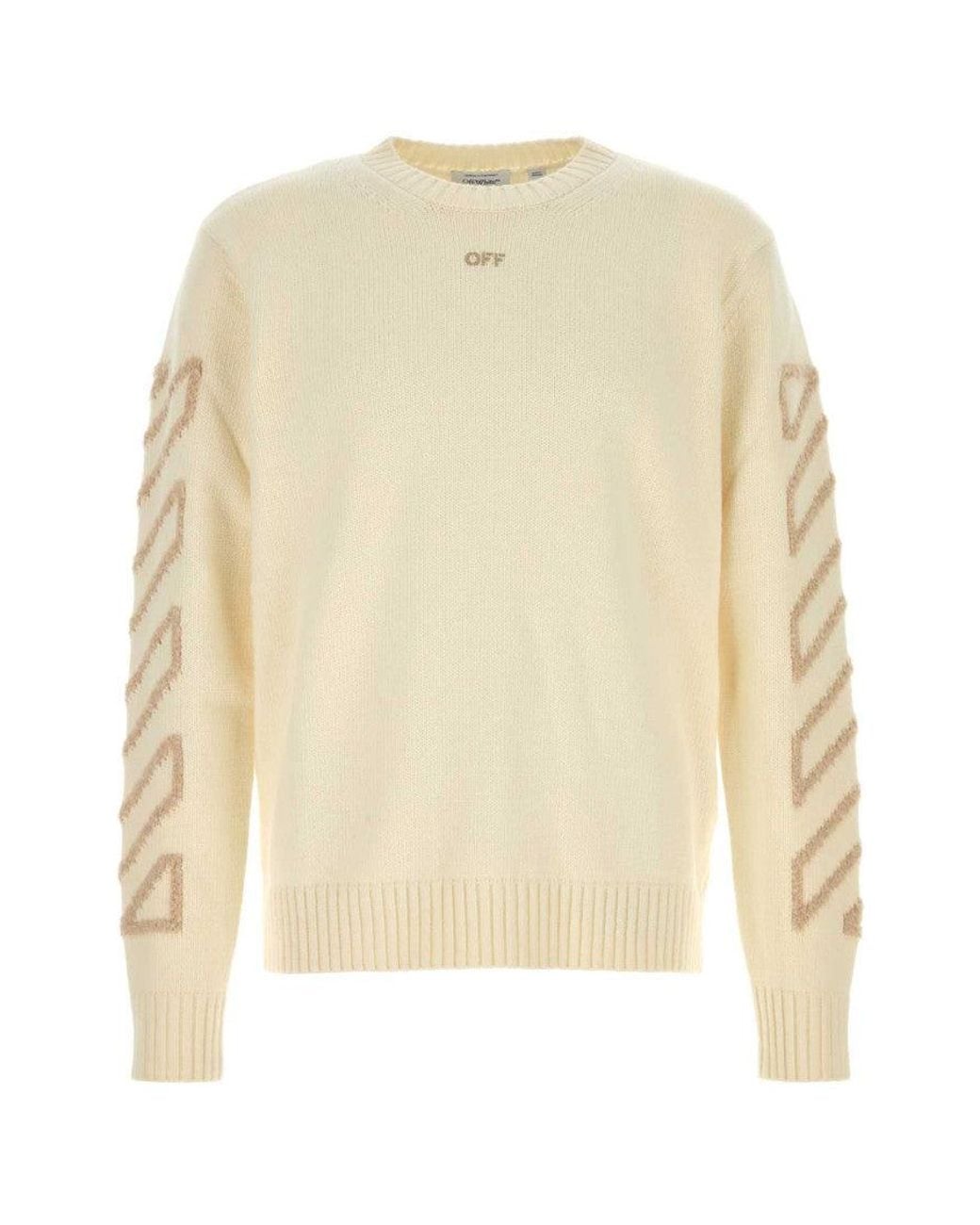 Off-White c/o Virgil Abloh Natural Off Crew Neck Sweater for men