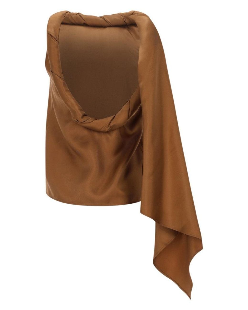 Loulou de Saison Brown Solid Boat Neck Top