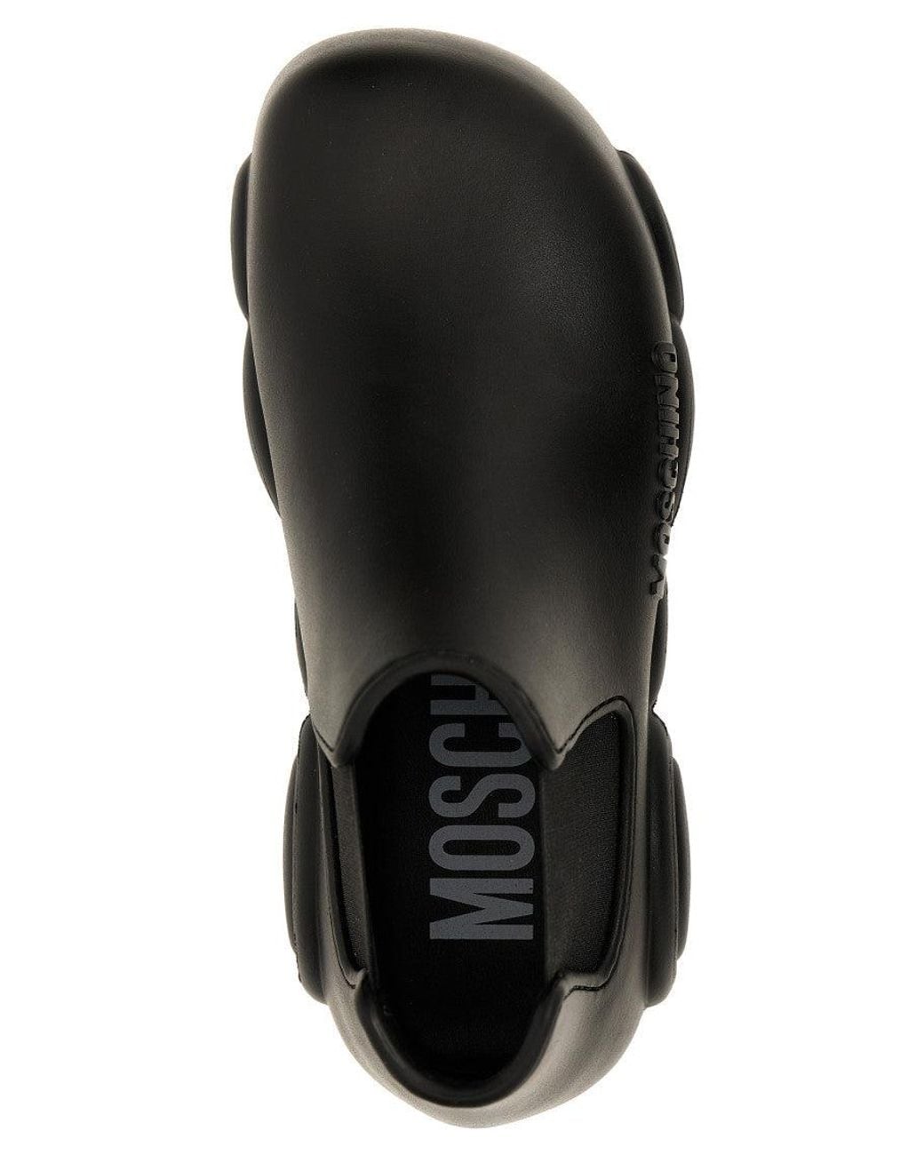 Moschino Black Gummy Ankle Boots