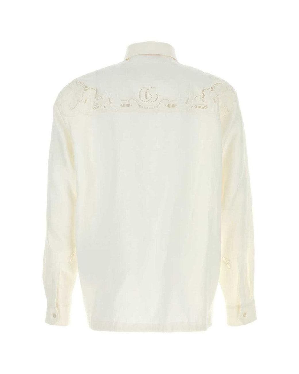 Gucci White Regular Solid Shirt for men