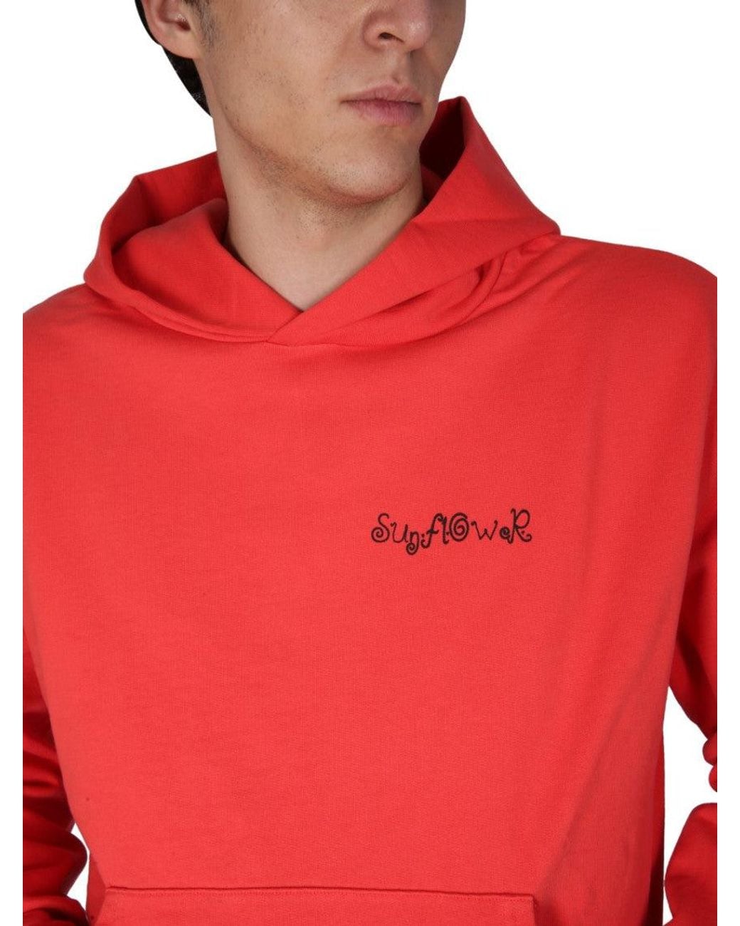 sunflower Red Logo Hood Sweatshirt for men
