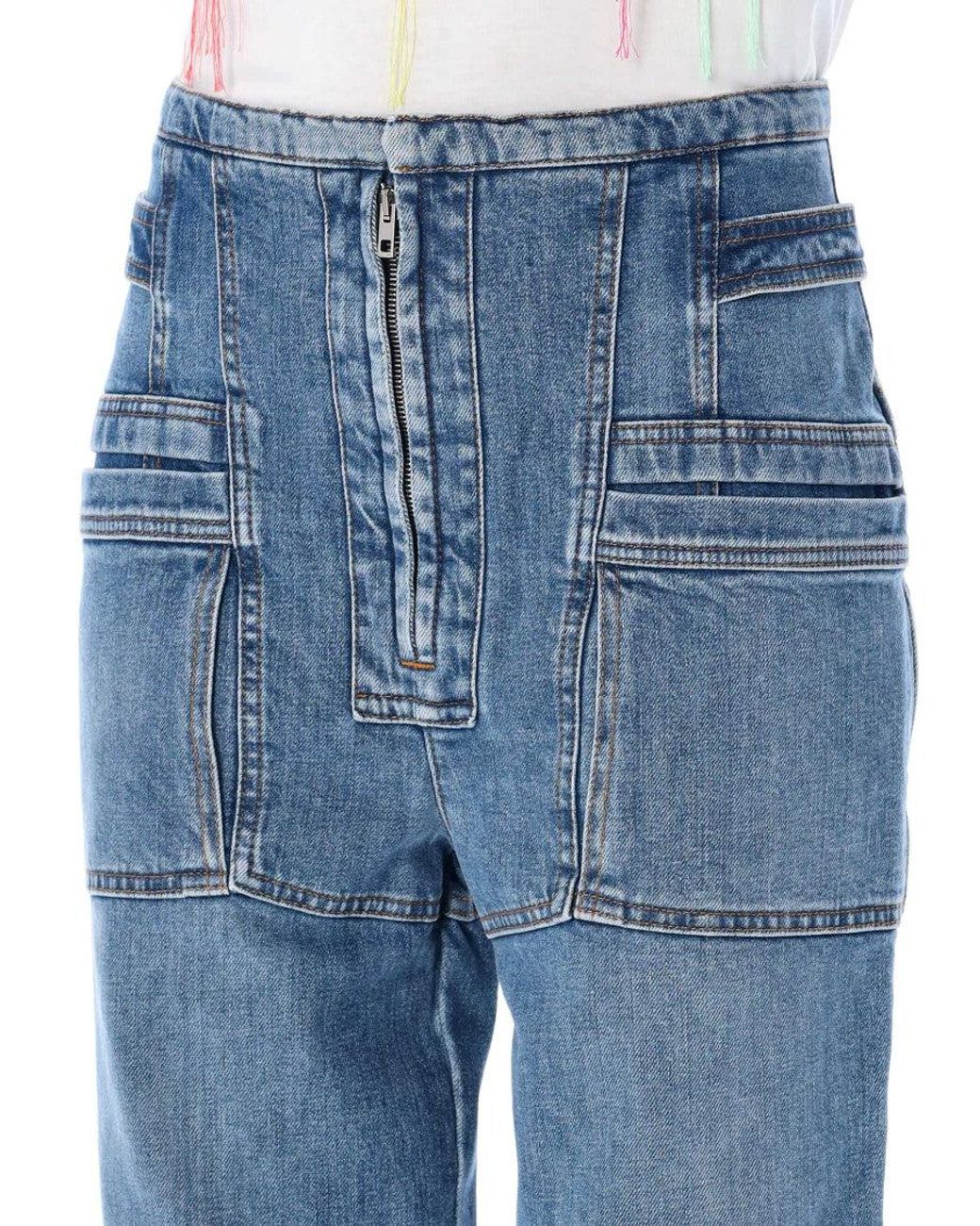 Stella McCartney Blue Straight-Leg Cargo Jeans